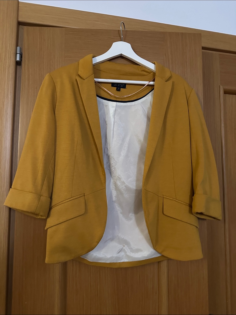 Topshop Mustard Cropped Blazer